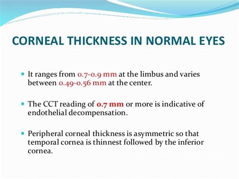 pachymetry corneal thickness ranges chart